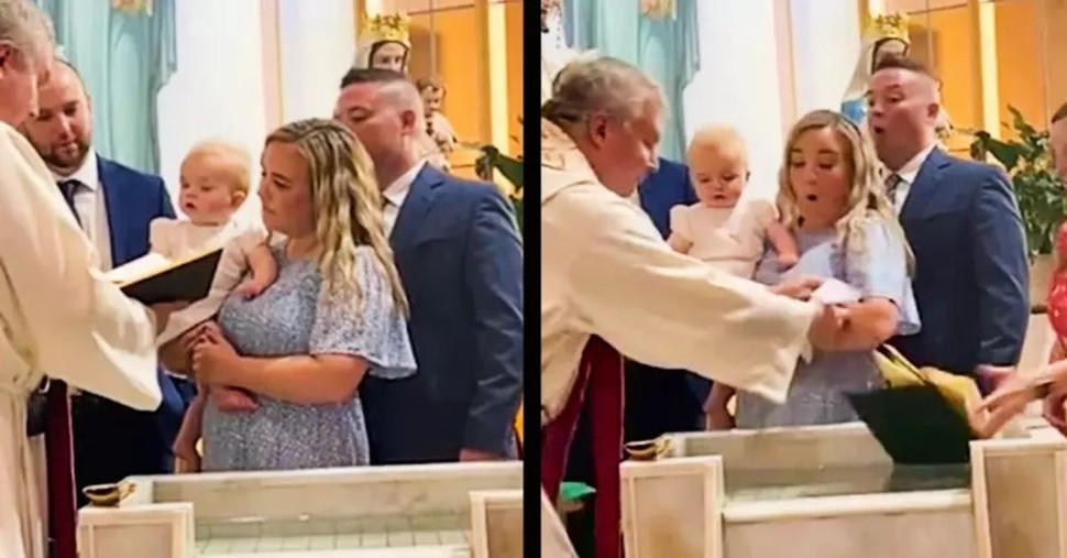 Baby Slaps Priest's Hand in Hilarious Baptism Gone Wrong