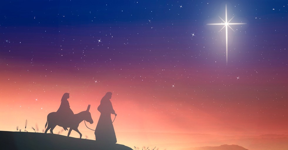 Mary and Joseph journeying
